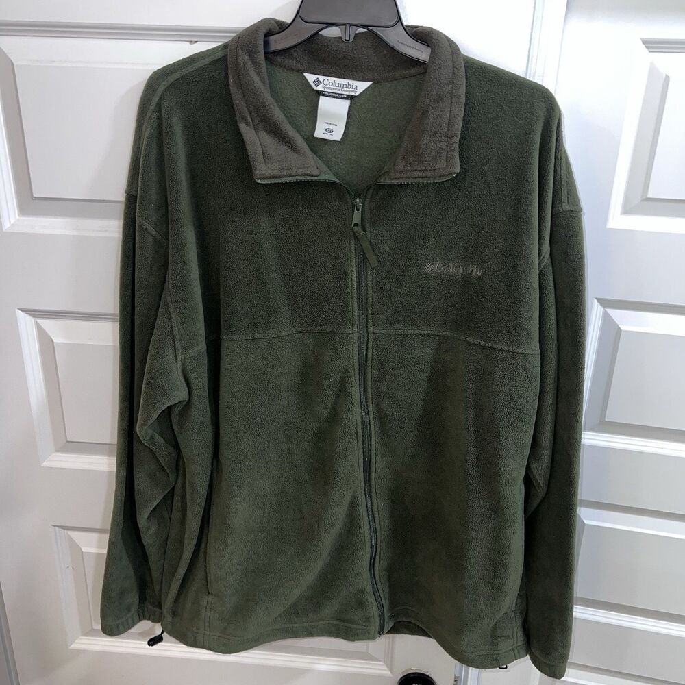 Columbia Men’s Full Zip Fleece Jacket Green Big & Tall 3XT Soft Layer